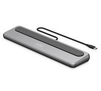 DIGITUS Notebook Docking Station - 12 ports - 2x HDMI, 1x DisplayPort 8k 30Hz - 2x USB-A 3.2 Gen2, 1x Type-A 3.2 Gen1, 1x USB-C 3.2 Gen2 - 1x RJ45 - SD MicroSD card reader - 3.5mm jack - Grey