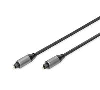 Digitus optical audio cable - Toslink to Toslink - SPDIF - fibre optic - 3m - black - for stereo systems, home cinema, soundbar, computer, PS4, Xbox