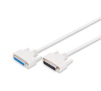 DIGITUS Parallel Connection Cable - D-Sub 25 to D-Sub 25 - Plug to Socket - 2.0m