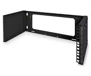 DIGITUS patch holder for wall mounting - 4 U - 19-inch - depth adjustable 225 to 399 mm - 15 kg load capacity - stackable - unmounted - black