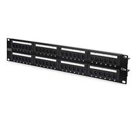 DIGITUS patch panel - 19-inch - Cat-5e - 48-port RJ45 - Unshielded - LSA patch field - Rack mount 2U - Black