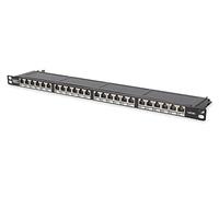 Digitus patch panel - 19-inch - Cat-6-24-port RJ45 - Shielded - LSA patch field - Rack mount 0.5U - Black