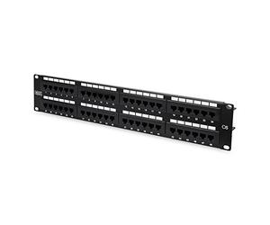 Digitus patch panel - 19-inch - Cat-6-48-port RJ45 - Unshielded - LSA patch field - Rack mount 2U - Black