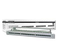 Digitus patch panel - 19-inch - Cat-6A - 24-port RJ45 - Shielded - LSA patch field - Rack mount 1U - Grey