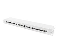 Digitus Patch Panel - 19-inch - Cat-6A - 24-port RJ45 - Shielded - LSA Patch Panel - Rack Mount 1U - Grey