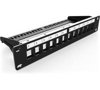 DIGITUS Patch Panel Modular - 12 Ports - 10-inch Rack Mount 1U - Keystone Modul