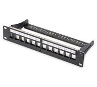 DIGITUS Patch Panel Modular - 12 Ports - 10-inch Rack Mount 1U - Keystone Module