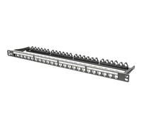Digitus Patch Panel - Modular - For Keystone Modules - 19-inch - 24-port - Shielded - Rack Mount 0.5U - Black