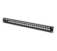 DIGITUS patch panel - modular - for Keystone modules - 19-inch - 24-port - shielded - 1U rack mount - black