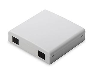 DIGITUS Professional Fiber Optic Splice Box FTTH for 2 Splices for Wall Mounting, for SC/SX or LC/DX