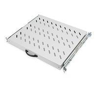 DIGITUS Pull-out shelf - 19-inch - 1U - Front and rear mounting - Load capacity 25 kg - For network and server cabinets - From 600 mm cabinet depth - Grey