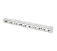 DIGITUS RAL 7035 Patch Panel Housing 1HE for Keystone Module 24-Port / 48.3 cm / 19 Inch for RJ45 and LWL Modules Grey