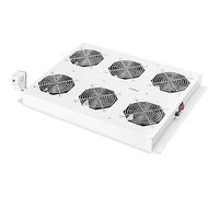 DIGITUS roof fan unit for server cabinet of the DIGITUS Unique series, 6x fan, thermostat, grey (RAL 7035)