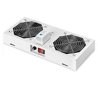 DIGITUS roof-mounted ventilation unit for wall-mounted enclosures - 276 m³/h free-blowing volume flow - 2x fan - thermostat - Grey