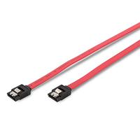 DIGITUS SATA III connection cable - L-type female/female - 0.3m - 6 Gbit/s - with latch - SATA 3 - suitable for HDDs, SSDs or optical drives - red