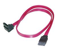 DIGITUS SATA III connection cable - L-type socket/socket - 90° angled plug - 0.5m - 6 Gbit/s - SATA 3 - suitable for HDDs, SSDs or optical drives - red