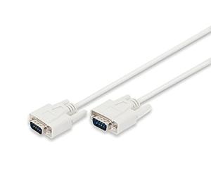 DIGITUS Serial Connection Cable - D-Sub 9 to D-Sub 9 - Plug to Plug - 2.0m - RS-232 - RS-485 - Beige