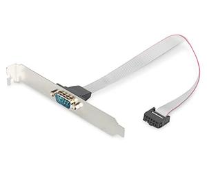 DIGITUS Serial Port Slot bracket - Adapter cable - IDC 10-pin to D-Sub 9 - Socket to plug - Flat ribbon cable