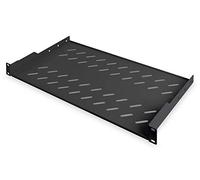 DIGITUS fixed shelf - 19-inch - 1U - front mounting - load capacity 15 kg - for network cabinets & server cabinets - from 450 mm cabinet depth - black