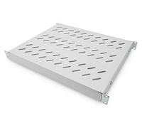 DIGITUS Shelf - Variable depth - For fixed installation - 19-inch - 1U - Load capacity 50 kg - For network and server cabinets - From 600 mm cabinet depth - Grey