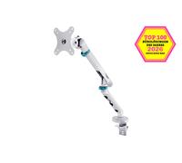 DIGITUS monitor mount - one monitor - up to 35 inches - mechanical spring - 10 kg load capacity - for flat and curved screens - VESA 75x75, 100x100 - table clamp - Design Series - white
