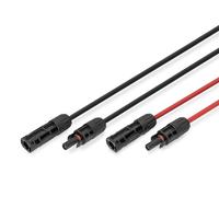 DIGITUS Solar cable extension kit - 2 cables - 1 m - 6 mm² conductor cross-section - MC4 connectors - IP65/68 - UV-resistant and weatherproof - XLPO jacket - for PV solar systems - 1x red, 1x black