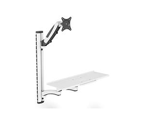 DIGITUS Standing/sitting workstation - Monitor mount & shelf - Wall mounting - 1x gas pressure spring 1x double articulated arm - 1 monitor - Up to 27 inch - VESA 75x75, 100x100 - Black