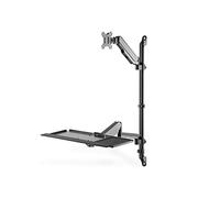 DIGITUS Standing/sitting workstation - Monitor & PC mount & keyboard tray - Wall mounting - 2x gas pressure spring - 1 monitor - Up to 32 inch - VESA 75x75, 100x100 - Black