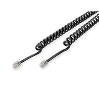 DIGITUS UAE Telephone Handset Connection Cable - RJ10 - 4-core - Coiled cable - 4 m length - Black