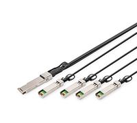 Digitus Universal 40 Gbit/s QSFP+ to 4x SFP+ 10 Gbit/s DAC Breakout Cable - 3 m - 10 Gbit/s per channel - Network Cable - Direct Attach Cable - Direct Attach Copper