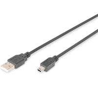 DIGITUS USB 2.0 cable 1.8 m USB A to Mini B (5-pin) 480 Mbps black