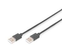 DIGITUS USB 2.0 cable - 1.8 m - USB-A to Type-A - 480 Mbps - for computers, notebooks, hubs, printers, external hard drives - black