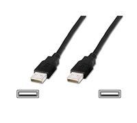 DIGITUS 1m Length USB 2.0 A Male - A Male Connection Cable - Black