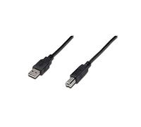 DIGITUS AK-300102-018-S 1.8m Length USB 2.0 A Male - B Male Connection Cable - Black