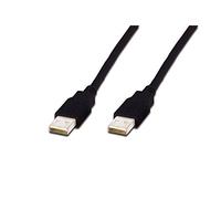 DIGITUS USB 2.0 cable - 1 m - USB-A to Type-A - 480 Mbps - for computers, notebooks, hubs, printers, external hard drives - black