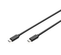 DIGITUS USB 2.0 Connection Cable - 3.0 m - USB C (Male) to USB C (Male) - 480 Mbit/s - Type-C Cable - Black