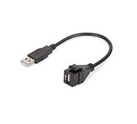 DIGITUS USB 2.0 Keystone Module for DN-93832 with 16 cm Cable Black (RAL 9005)
