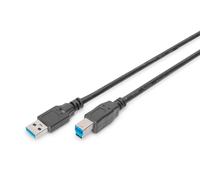 DIGITUS USB 3.2 Gen1 connection cable - 1.8 m - USB A (male) to USB B (male) - 5 Gbit/s - connection cable - black
