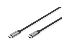 Digitus USB-C connection cable - USB 3.0 Gen1 - Type-C to Type-C - 5 Gbps - 60W Power Delivery - Thunderbolt 3-4k/60Hz - 1m - black