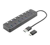 Digitus USB 3.0 Hub, 7 Ports, Activable, Aluminum Housing