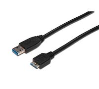 DIGITUS USB 3.2 Gen1 cable - 1.0 m - USB-A to Micro B - 5 Gbps - for computers, laptops, hard drives and SSD enclosures - Black