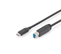 DIGITUS USB 3.2 Gen1 cable - 1.8 m - USB-C to Type-B - 5 Gbps - for printers, scanners, hard drive enclosures, hubs - black