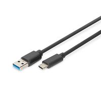 DIGITUS USB 3.2 Gen1 connection cable - 1.0 m - USB A (male) to USB C (male) - 5 Gbit/s - connection cable - blister - black