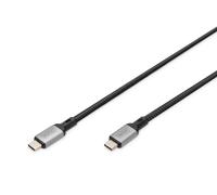 Digitus USB-C Cable - USB 4.0 - 1 m - 40 Gbps - Video 8K 60Hz, 4K 60Hz - 240W Power Delivery 3.1 - Black
