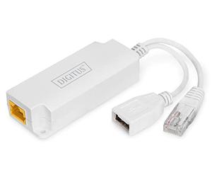 Digitus USB-A 5V PoE Splitter | 10/100 Mbps - IP40 protection class - PoE standard IEEE802.3at - 100m range - Cat5e, Cat6, Cat6A