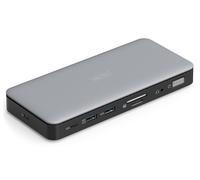 DIGITUS USB-C docking station - 11 ports - 2x HDMI, 1x Displayport UltraHD 4k/60Hz - 2x USB-A 3.2 Gen2, 1x USB-C 3.2 Gen2-1x RJ45 - Dual card reader - 1x 3.5mm audio - Grey