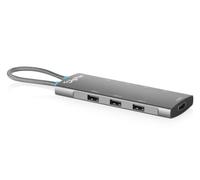 DIGITUS USB-C Docking Station - 8-Port - 1x HDMI 2.0, 3x USB 3.2 Gen 1 | 2x USB 2.0 - UHD 4K 60 Hz - 100W Power Delivery - 8-in-1 - Grey