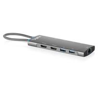 DIGITUS USB-C Docking Station - 9-Port - 2x HDMI 2.0, 5x USB 3.2 Gen 1 | 1x RJ45 Gigabit Ethernet - UHD 4K 60 Hz - 100W Power Delivery - 9-in-1 - Grey