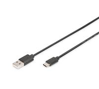 DIGITUS USB connection cable 2-1.8 m - USB A (m) to USB C (m) - 480 Mbit/s - connection cable - blister - Black