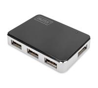 DIGITUS USB hub - 4 ports - High-Speed USB 2.0-480 MBit/s - Plug&Play - Connection cable 66 cm - Black